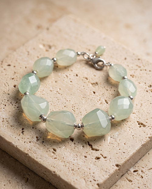 Elegant Green Crystal Beaded Bracelet – Handmade Statement Bracelet